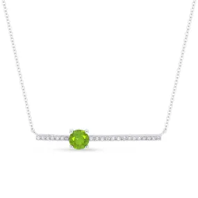 0.29Ct Peridot 18"necklacein 14K White Gold