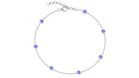 1 CT Bezel Set Tanzanite Seven Stone Station Chain Bracelet