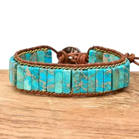 1 Layer Simple Turquoise Chain Bracelet