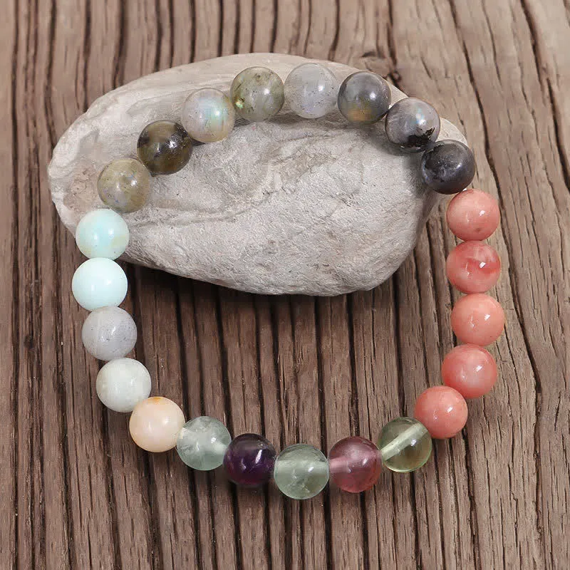 108 Mala Beads Fluorite Black Glitter Stone Protection Tassel Bracelet (Extra 30% Off | USE CODE: FS30)