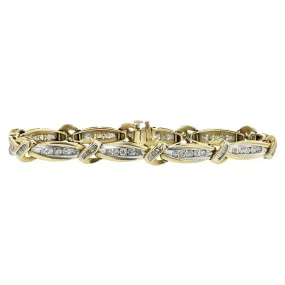 10K Yellow Gold Baguette Diamond Bracelet