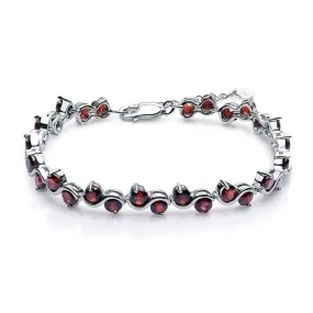 11.79 Ctw Natural Red Garnet Gemstone Bracelet