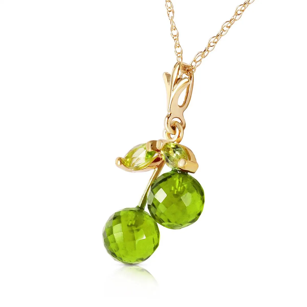 1.45 Carat 14K Solid Yellow Gold Rock The Grass Peridot Necklace