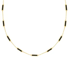 14K GOLD ONYX ANNA NECKLACE