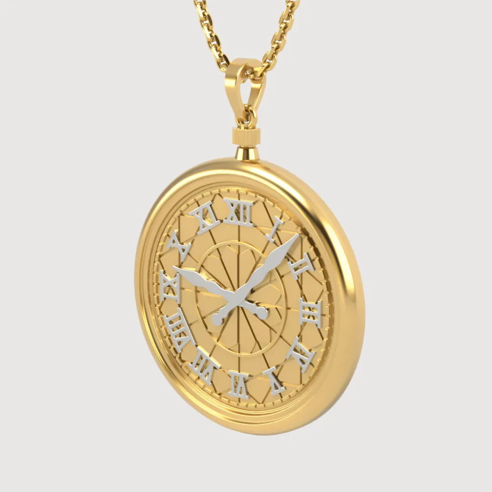 14k Gold Pocket Watch Pendant