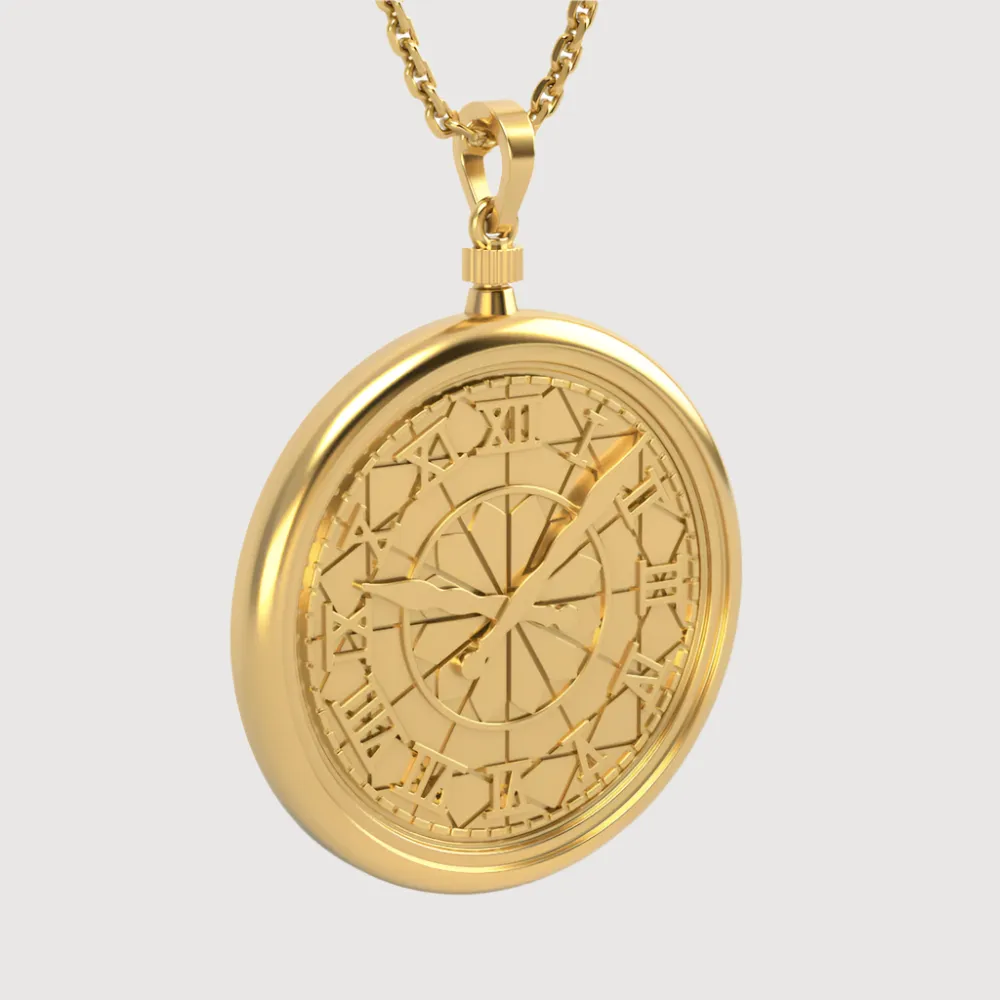 14k Gold Pocket Watch Pendant