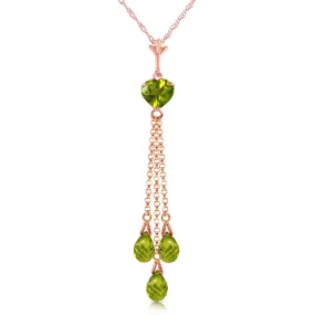 14K Solid Rose Gold Briolette Peridot Necklace Series