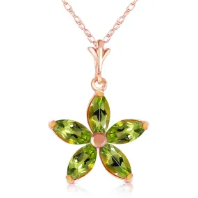 14K Solid Rose Gold Peridot Necklace Jewelry Series Deluxe