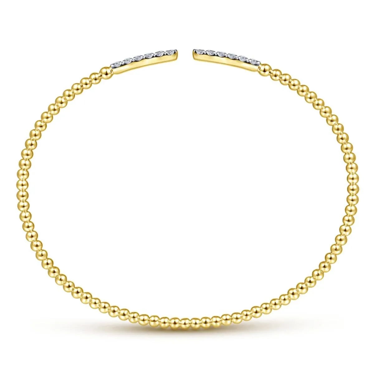 14K Yellow Gold Bujukan Cuff Bracelet with Diamond Pavé Bars - BG4218-62Y45JJ