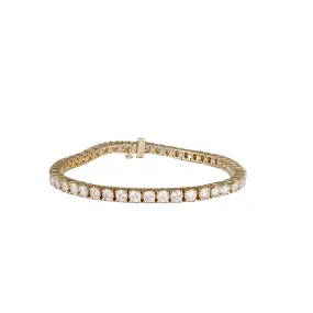 14K Yellow Gold Diamond Tennis Bracelet