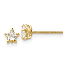 14k Yellow Gold Madi K C.Z Star Post Earrings