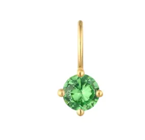 14K Yellow Gold  Round Tsavorite Garnet Solitaire Charm by Aurelie Gi