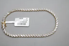 14K Yellow Gold Tennis Bracelet W/ Cubic Zirconia (Size 8)