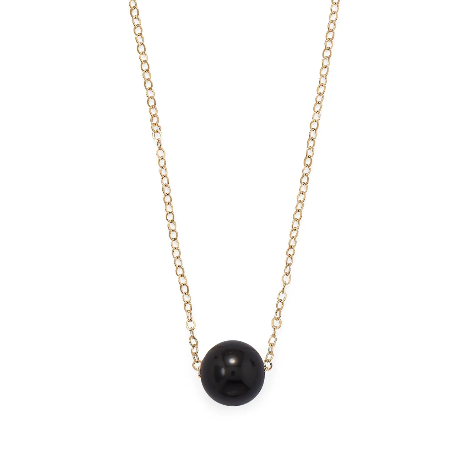 16"   2" Gold Filled Black Onyx Necklace