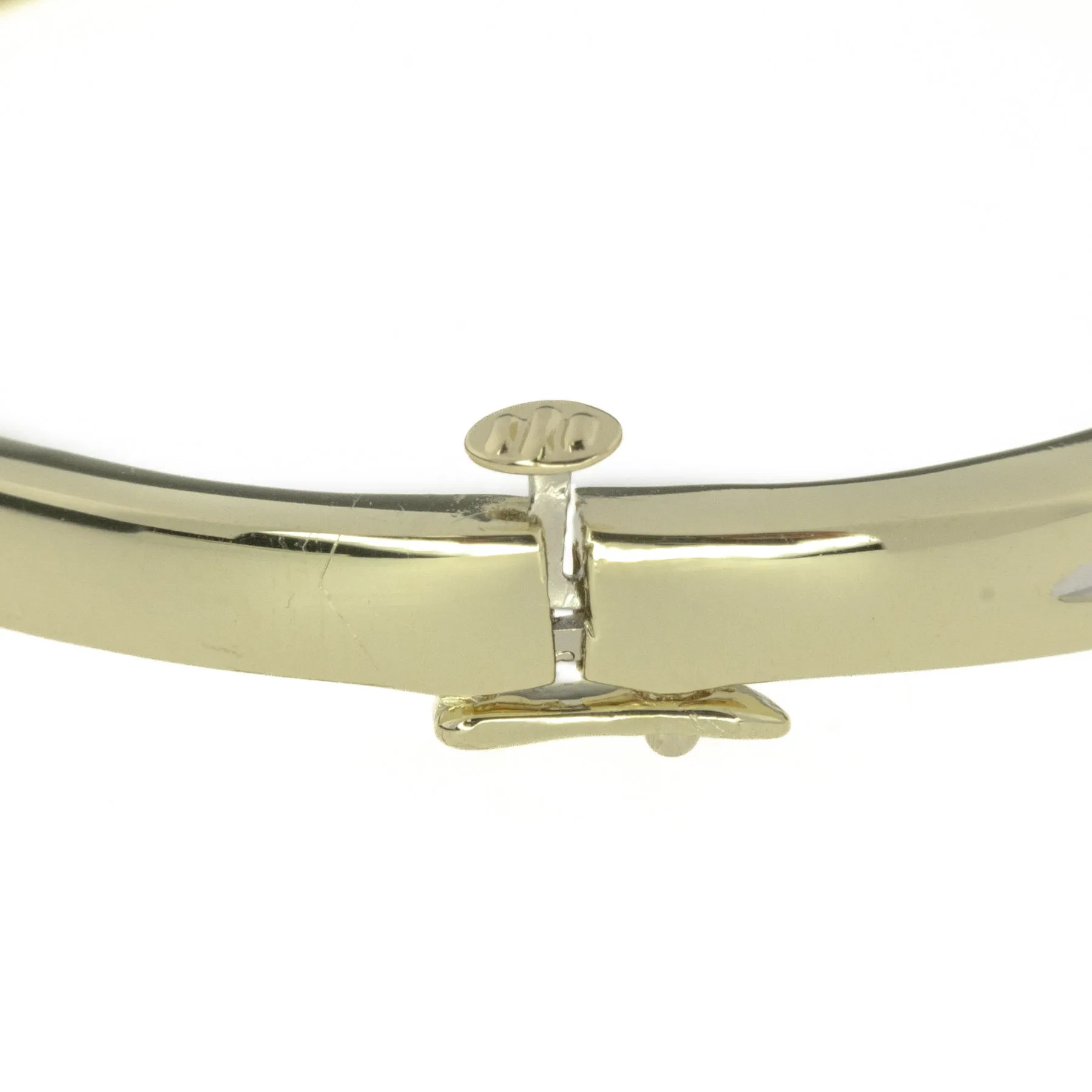 1.80ctw Round & Baguette Diamond Bangle 6.75" Bracelet in 10K Yellow Gold