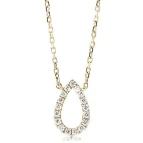 18ct Yellow Gold Diamond Drop Shaped Pendant