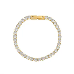 18K Gold-Plated Zircon Bracelet with Titanium Steel Claw Buckle