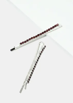 4-Piece Rhinestone-Studded Hair Pins