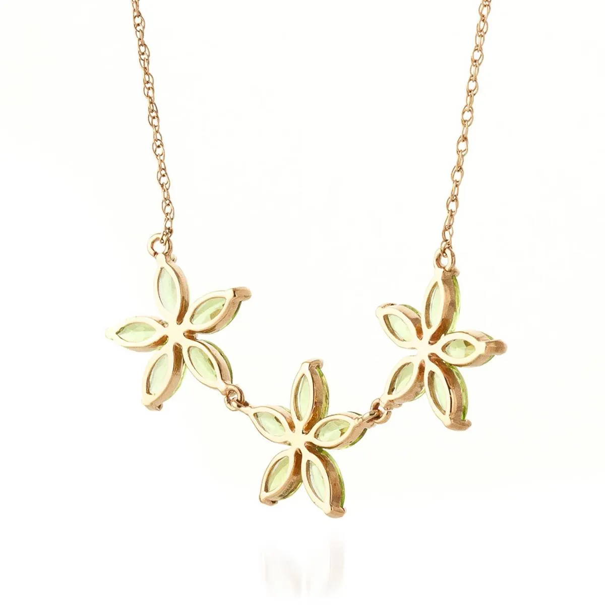 4.2 Carat 14K Solid Rose Gold Necklace Natural Peridot