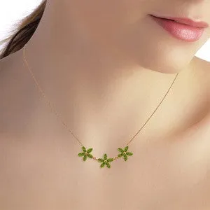 4.2 Carat 14K Solid Rose Gold Necklace Natural Peridot