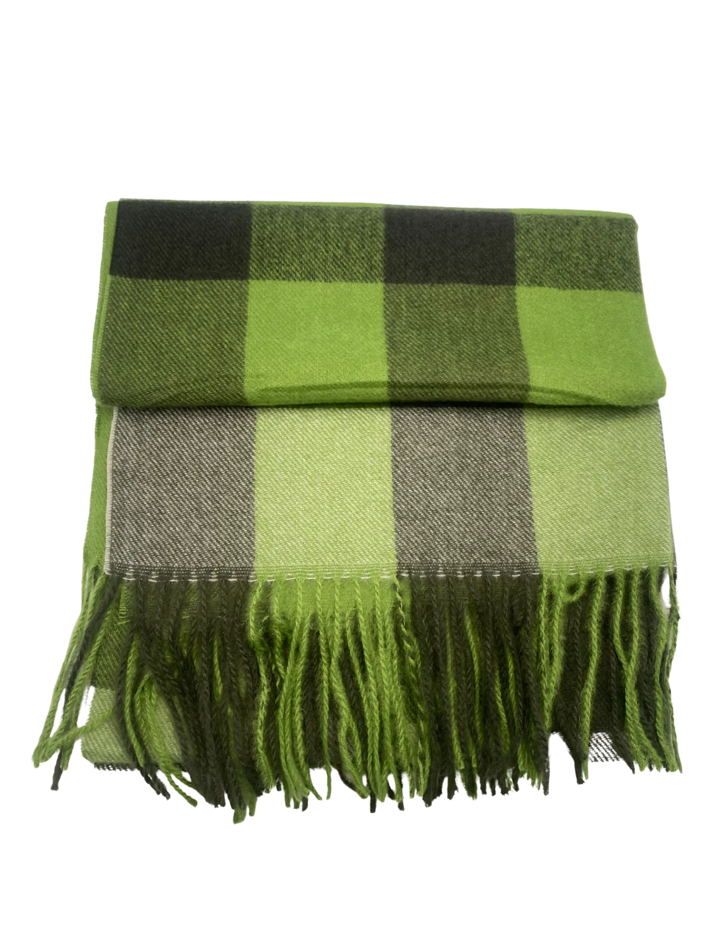 65Cm X 180Cm Plaid Soft Winter Scarf F6376 Green