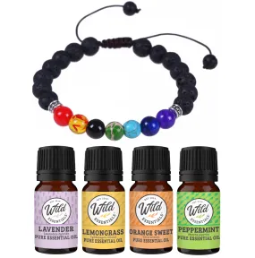 7 Chakras Lava Stone Bracelet With Essential Oils