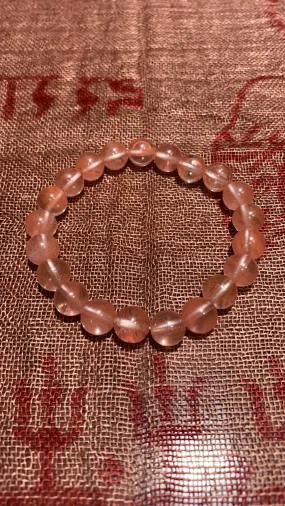 8MM Cherry Quartz Bead Bracelet