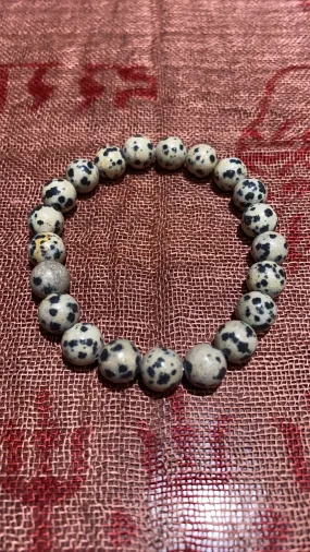 8MM Dalmation Jasper Bead Bracelet