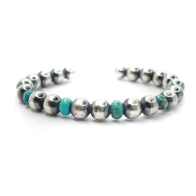 8mm Navajo Pearl Cuff - Turquoise