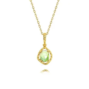 925 Silver Natural Peridot Pendant Necklace