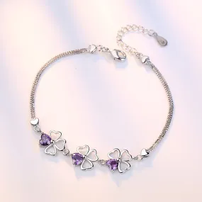 Amethyst Heart-shaped Hand Jewelry For Ladies