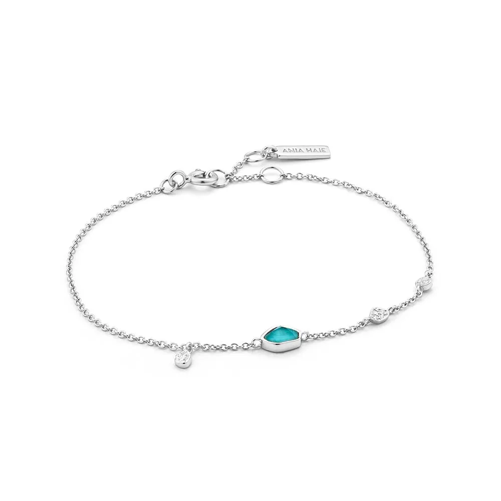 Ania Haie Sterling Silver Mineral Turquoise Disc Bracelet