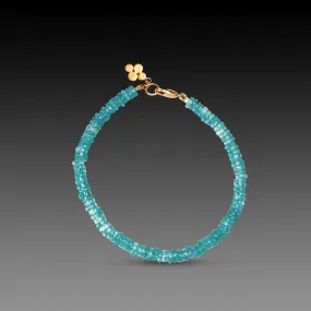 Apatite Bracelet with 22k Disk Charm