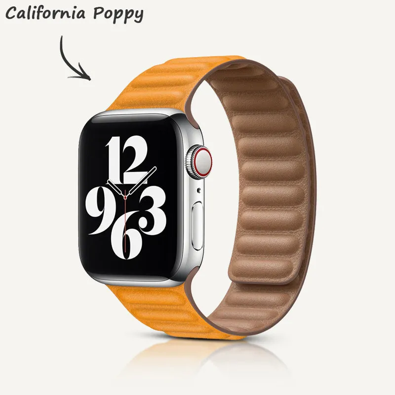 Apple Watch Series | Leather Link Magnetic Strap