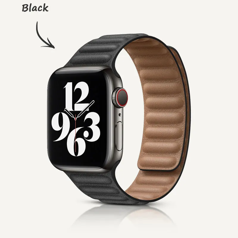 Apple Watch Series | Leather Link Magnetic Strap