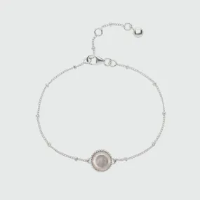 Barcelona Silver October Rose Quartz Birthstone Bracelet