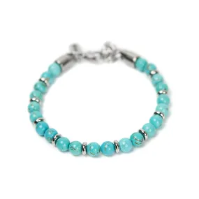 Bead Bracelet - Turquoise x Silver