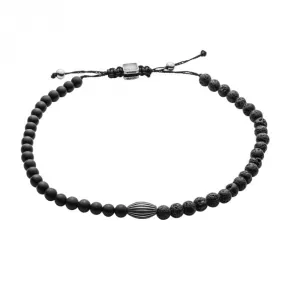 Black Onyx Lava Cord Bracelet B5439B