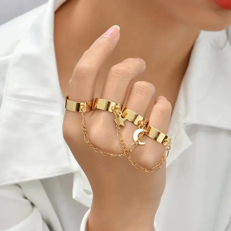 Bracelets and Finger Rings Charm Jewelry - Simple Chain - Gold Plated - TSJ3