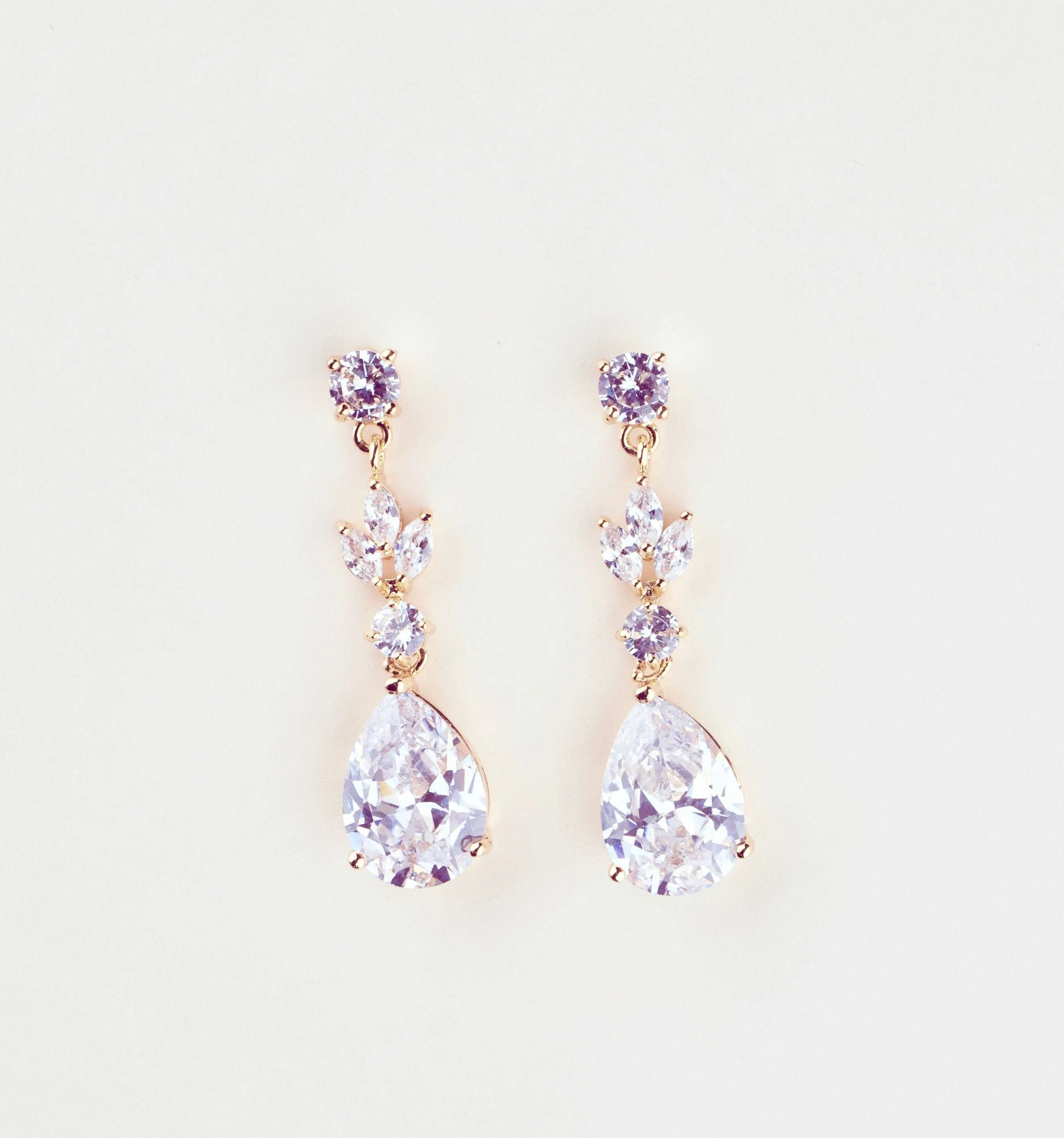 Bridal Crystal Teardrop Earrings - Megan