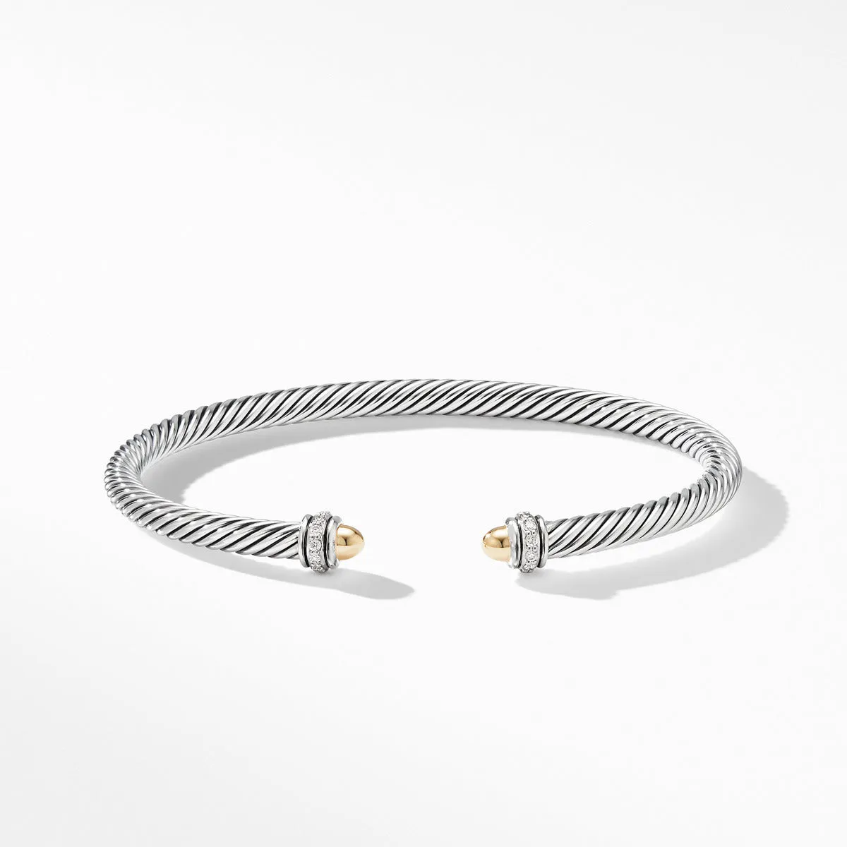 Cable Classic Bracelet with 18K Yellow Gold Domes and Diamonds