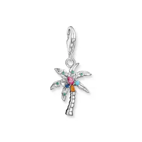 Charm Pendant Palm Tree Multicoloured Stone