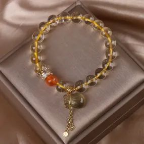 Chinese Style Light Luxury Purse Pendant Citrine Bracelet