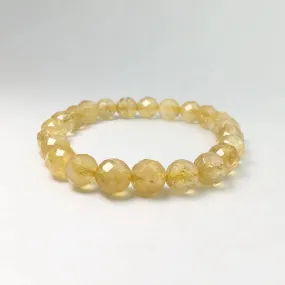 Citrine Faceted Beaded Bracelet