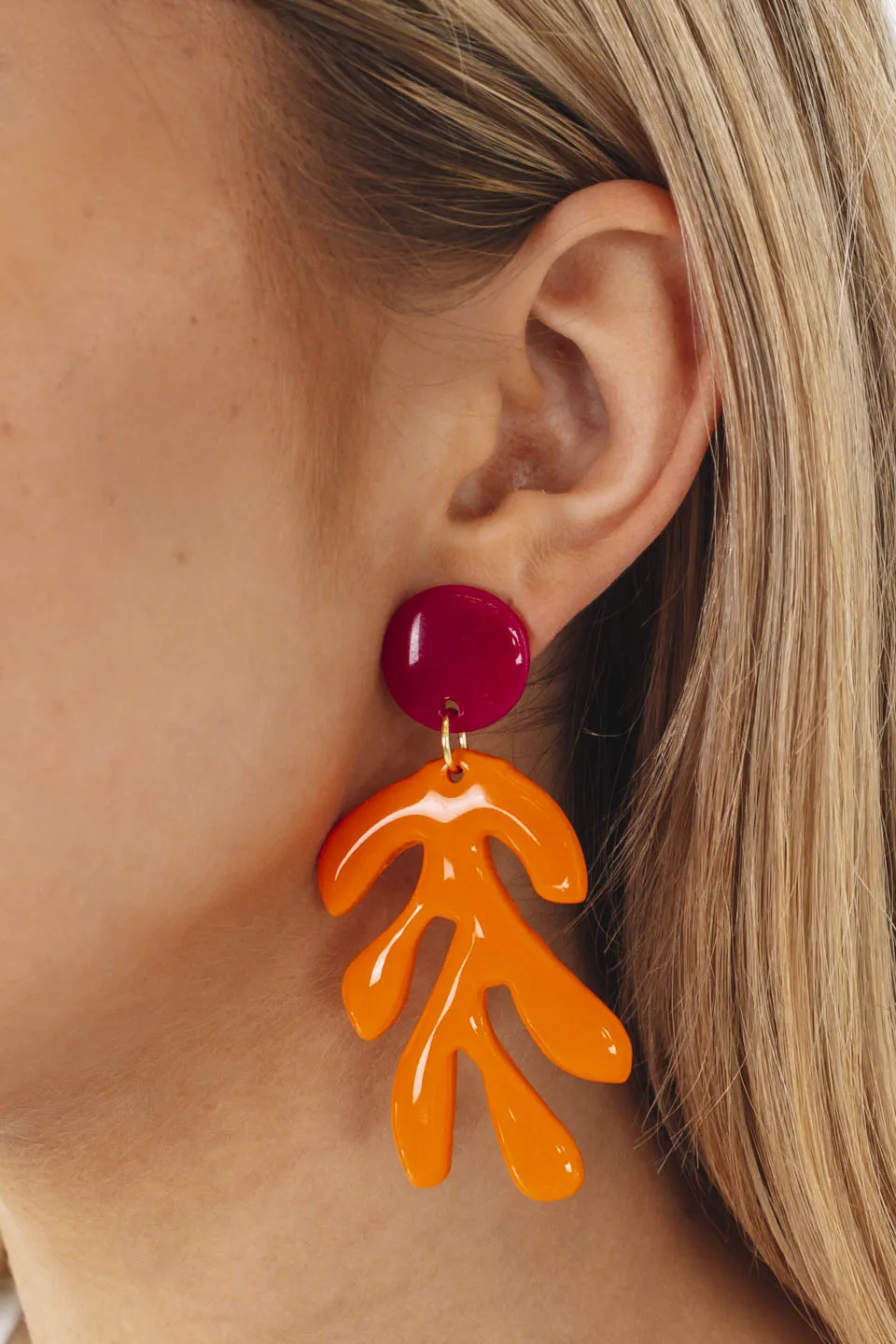 Coral Cove Earrings - Orange