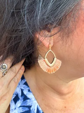 Coral Fringe Earrings