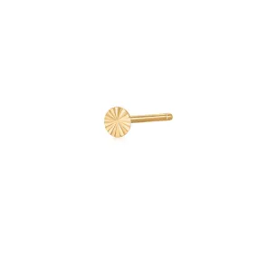 CORAL  |  Single Diamond Cut Circle Stud Earring