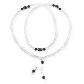 Crystal & Dzi Bead Mala Necklace