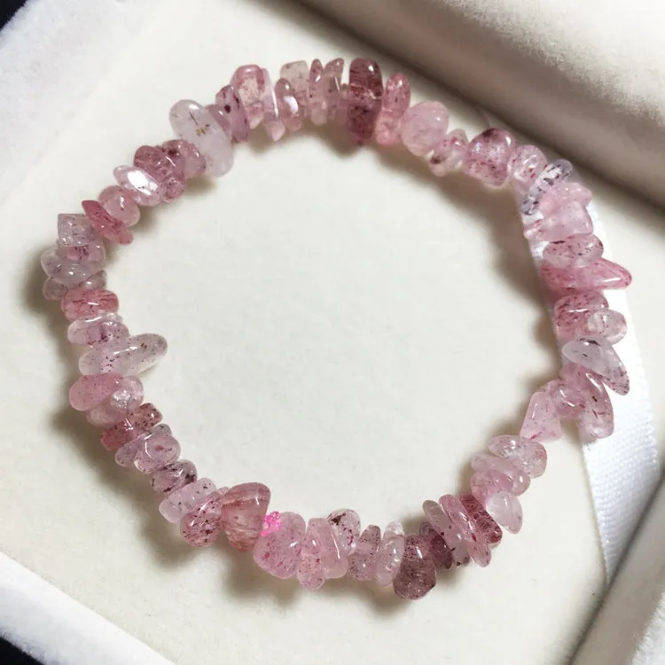 Crystal gravel single circle bracelet