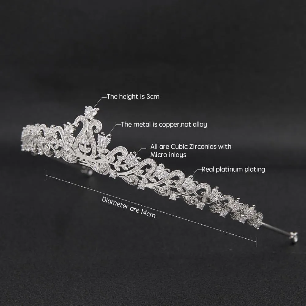 Cubic zircon wedding bridal tiara diadem hair jewelry CH10047